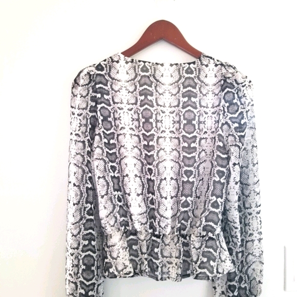 Express deep V-neck snake skin blouse - Picture 3 of 3